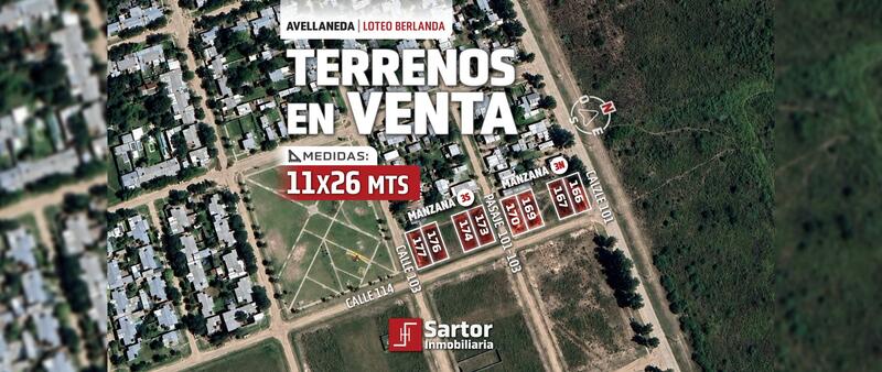 Terreno en Venta — calle 101 y 114 700, Avellaneda, Santa Fe