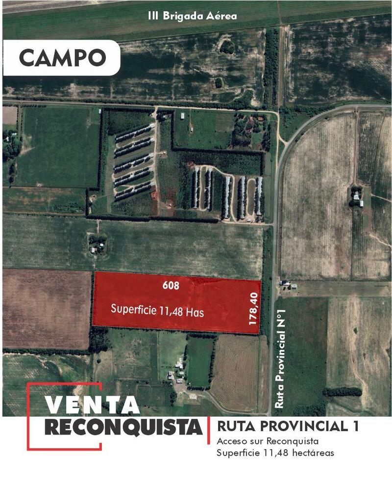 Terreno en Venta — ruta provincial 1 cerca intersección la Lola , Reconquista, Santa Fe